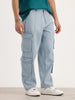 Loose Fit Cargo Denim Jeans | Light Blue