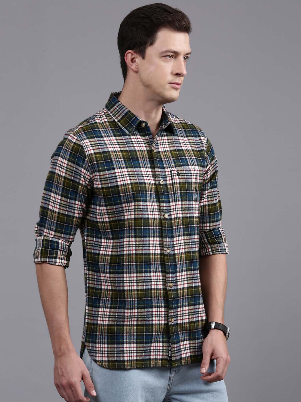 Checked Vibes Casual T-Shirt