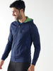 Blue Slim Fit Hoodie With Mesh Lining