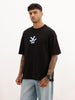 Oversized Fit Back Printed T-Shirt | Black | WTS02HSOS1021S