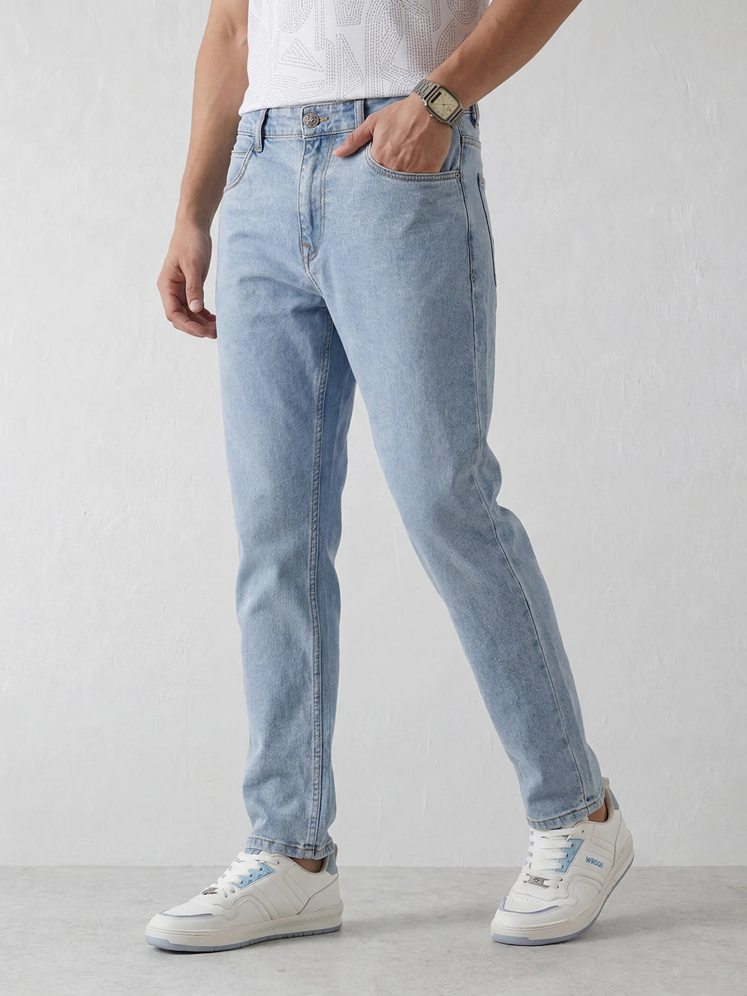 Faded Anti Fit Denim Jeans | Light Blue