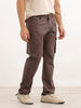 Solid Straight Fit Cargo Trouser | Grey