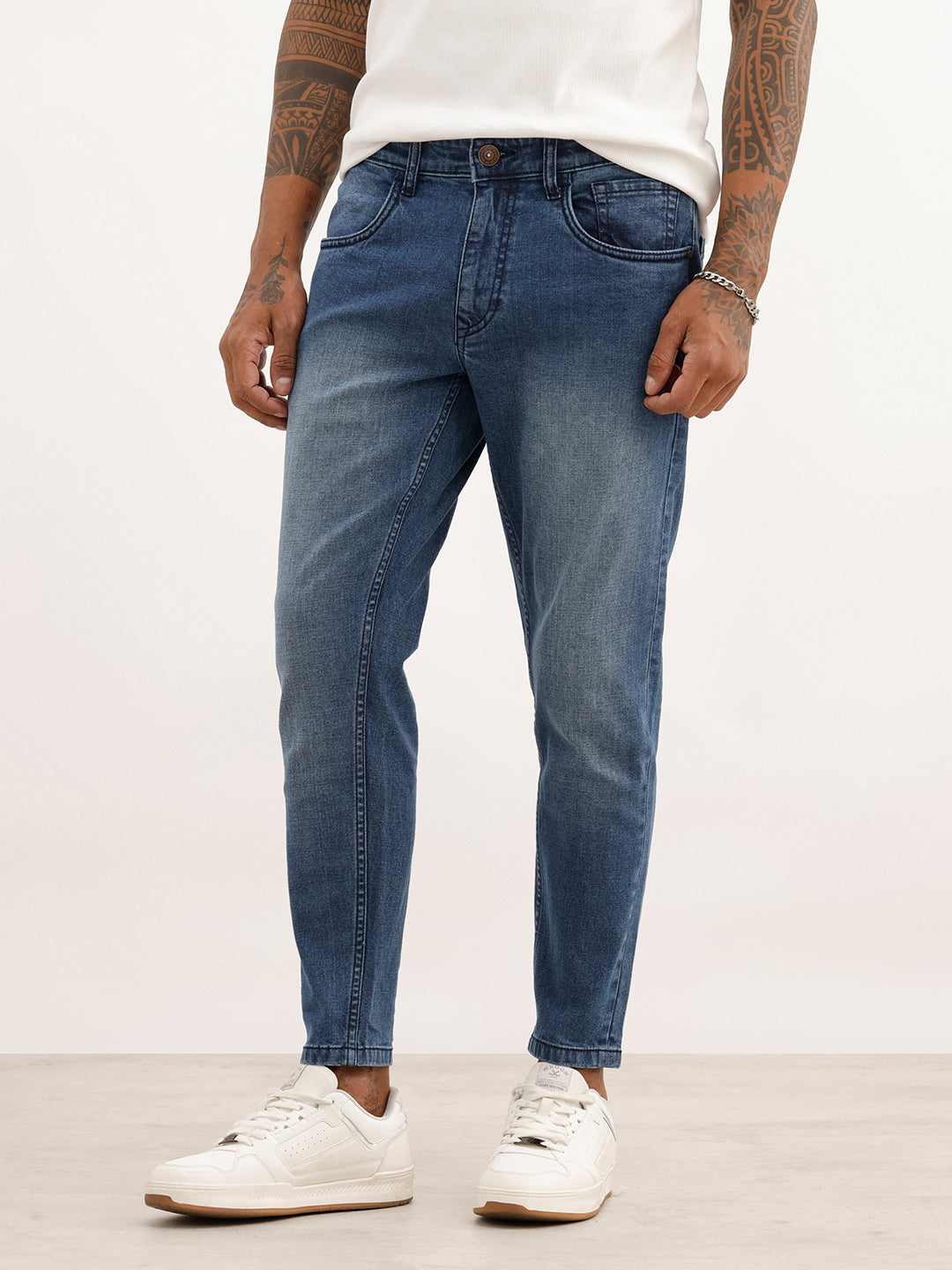 Skinny Crop Fit Denim Jeans | Light Blue