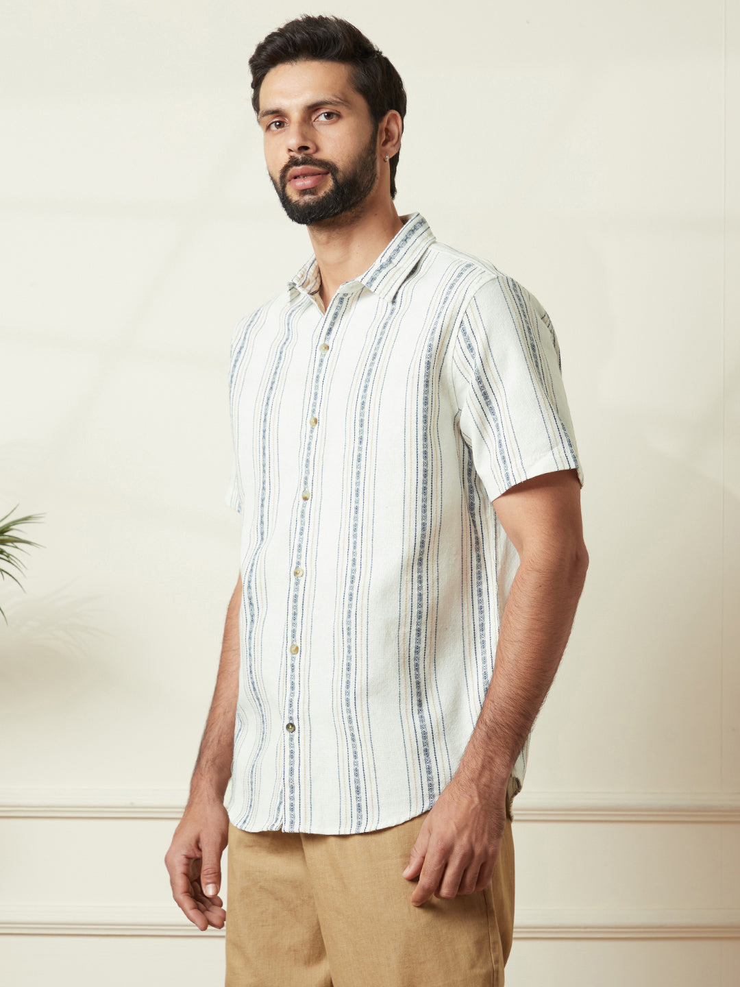 Striped Slim Fit Shirt in Blue