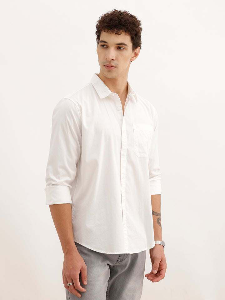 Solid Slim Fit Shirt | White