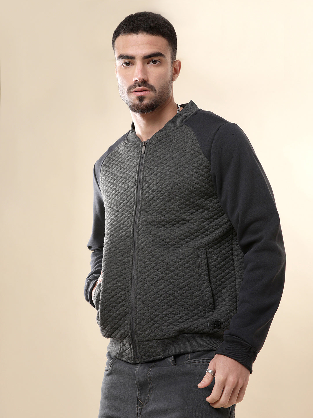 Elite Quilted Anthra Melange Jacket