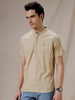 Solid Beige Mandarin Shirt