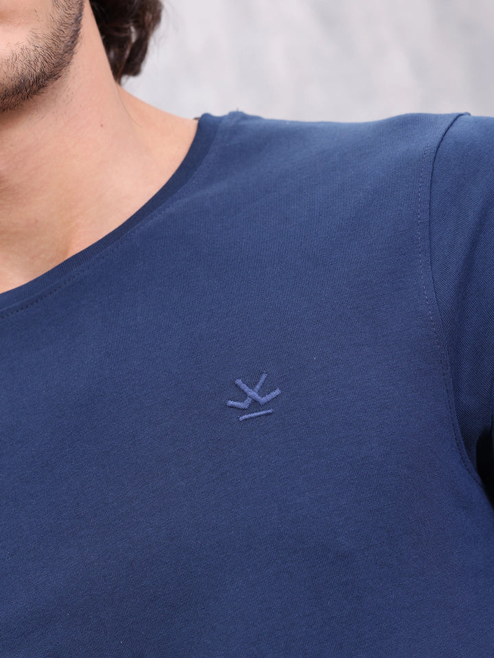 Solid Slim Fit T-Shirt  | Navy Blue