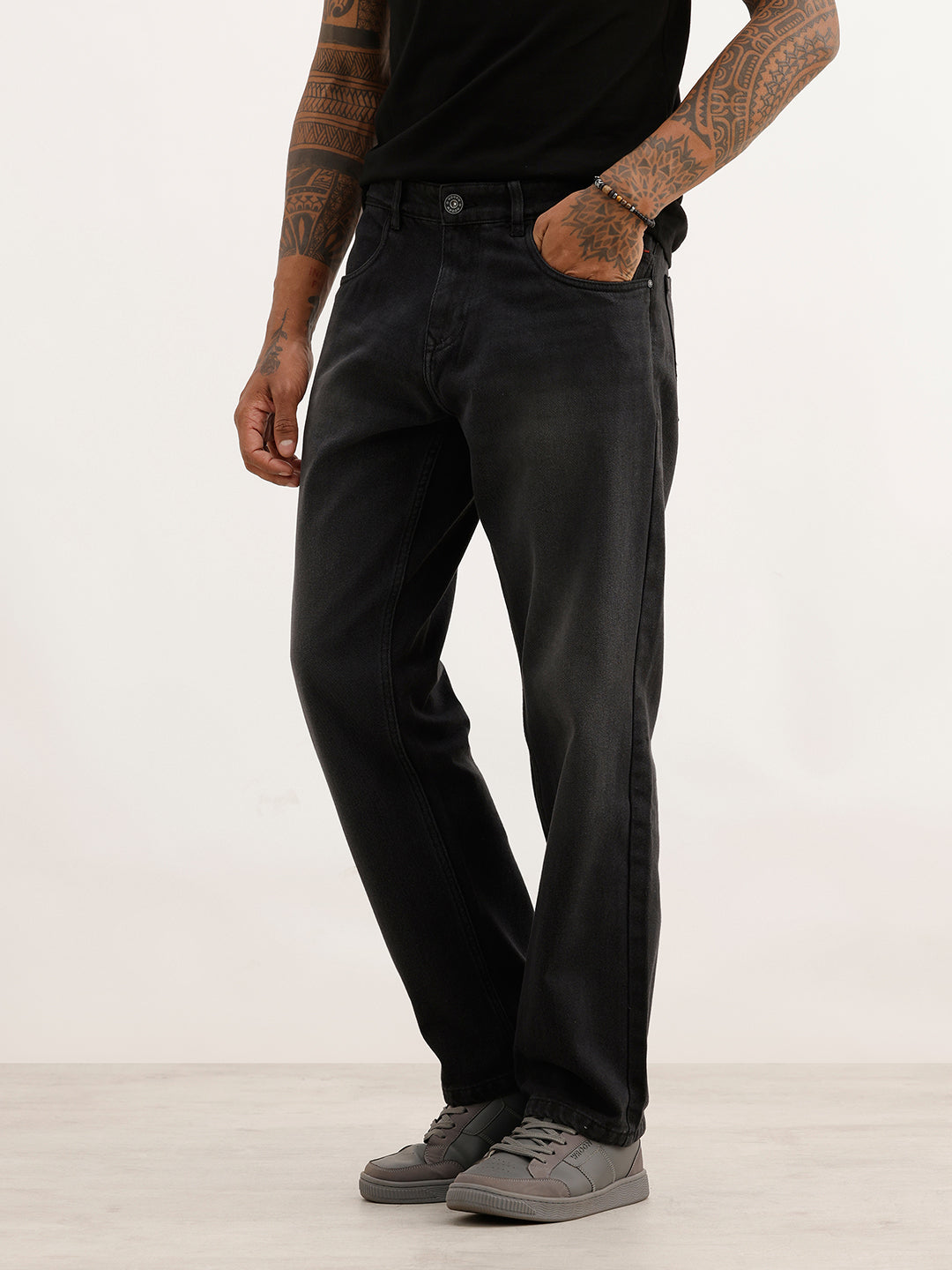 Faded Anti Fit Denim Jeans | Black