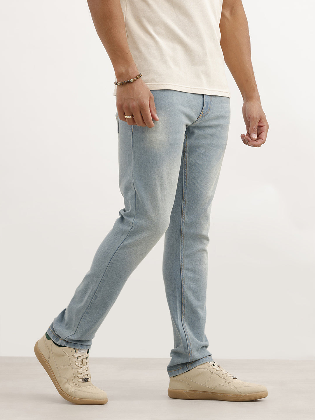 Faded Slim Fit Denim Jeans | Light Blue