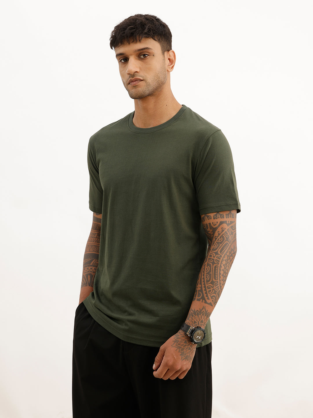 Core Basics Slim Fit T-Shirt | Essential  | Olive