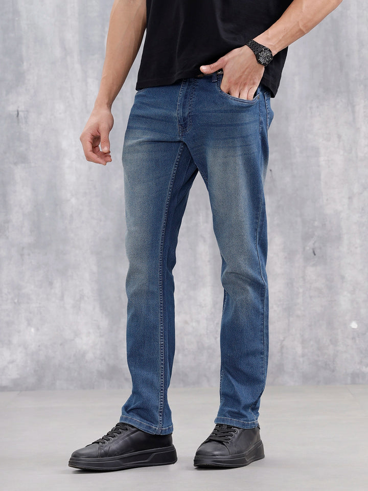 Men's Casual Straight Fit Jeans | Med Stone