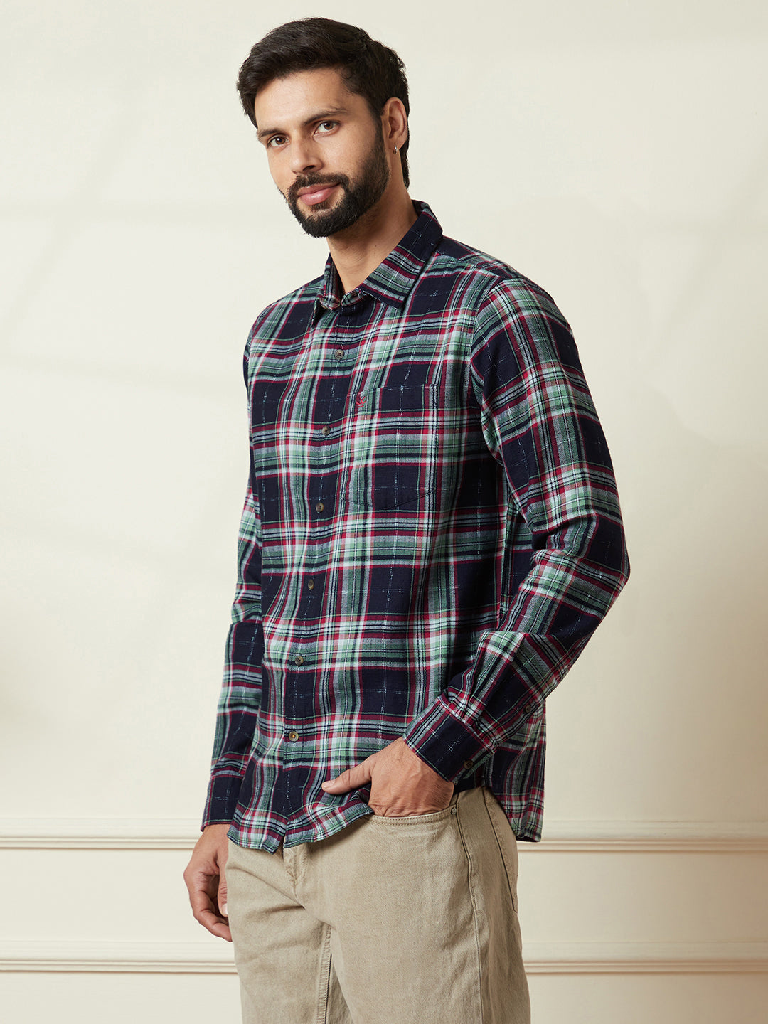 Green & Indigo Checked Shirt