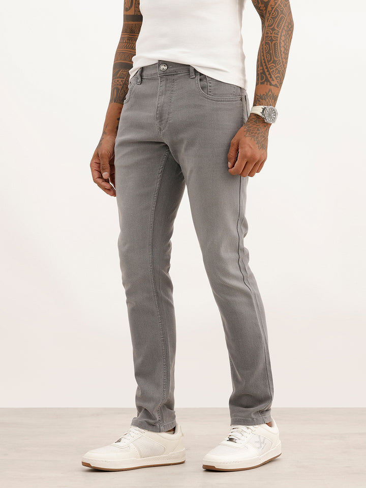Classic Washed Slim Fit Denim Jeans | Grey