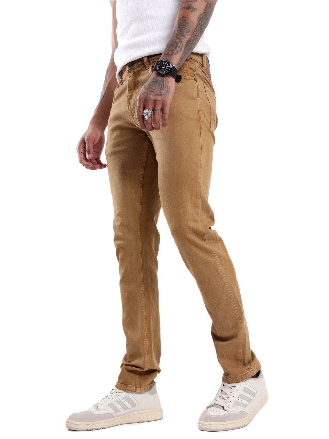 Khaki Slim Fit Denim Jeans