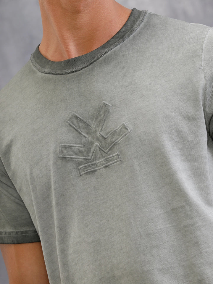 Acid Washed Slim Fit T-Shirt | Grey