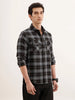 Textured Regular Fit Double Pocket Shirt | Black
