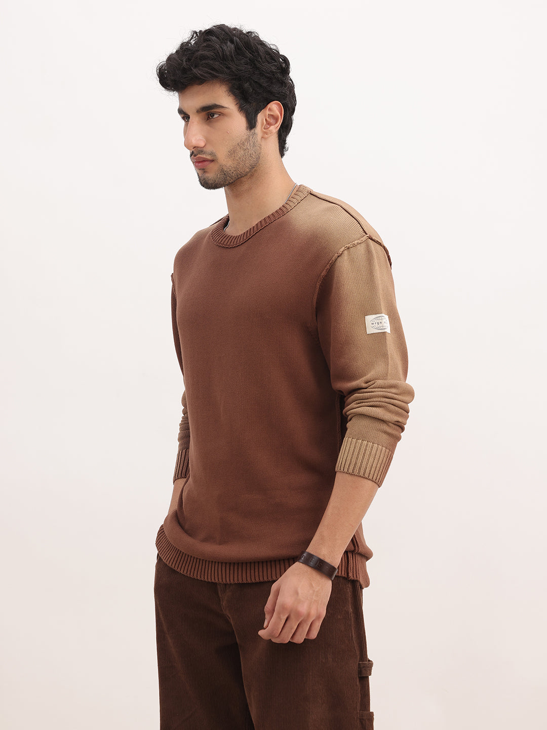 Comfort Fit Faded Sweater | Rust