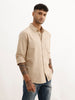 Solid Regular Fit Full Sleeve Shirt | Khaki