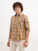 Regular Fit Checkered Shirt | Khaki