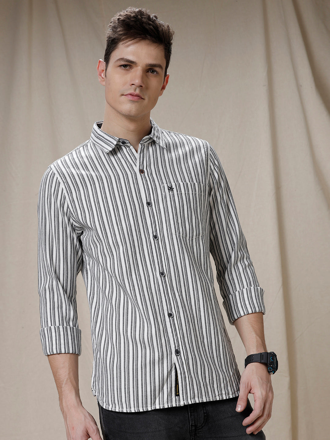 Vertical Stripes Slim Fit Shirt