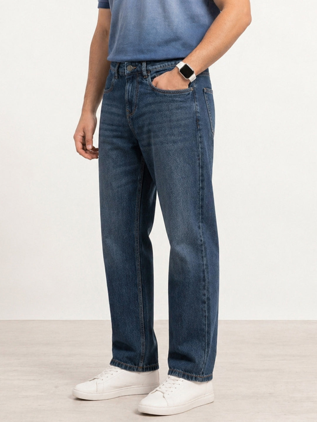 Loose Fit Denim Jeans | Dark Blue