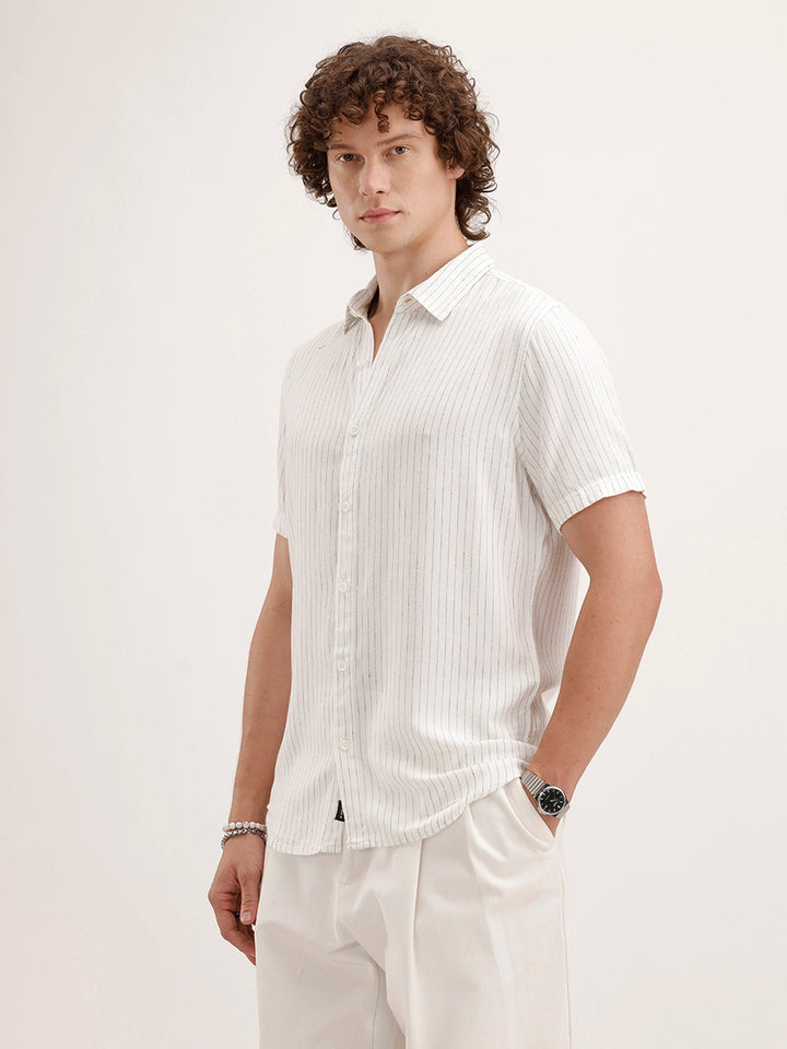 Slim Fit Striped Shirt | White