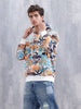 Graffiti Inspired Oversized Brushed Fleece Hoodie | Blue