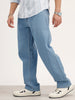 Solid Loose Fit Denim Jeans | Light Blue
