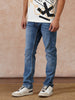 Casual Heavy Fade Straight Fit Jeans | Blue
