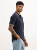 Slim Fit Tipping Collar Polo T-Shirt | Navy Blue | WWTS280F