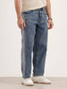 Loose Fit Cut & Sew Denim Jeans | Blue