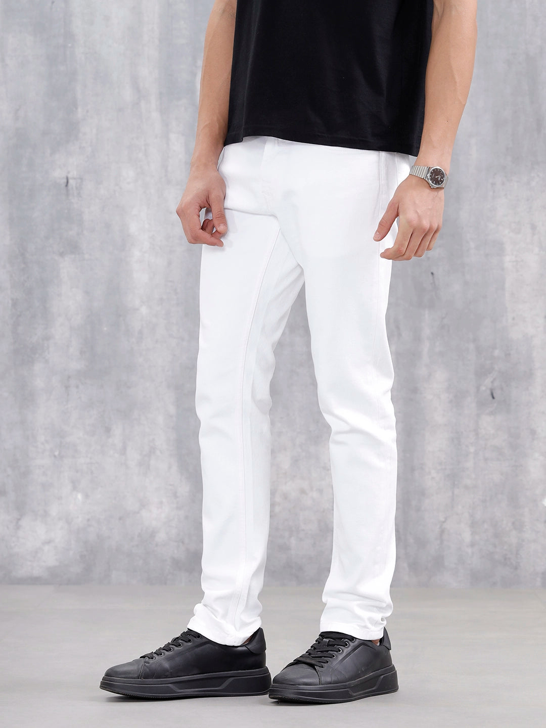 Men Casual Slim Fit Jeans White – Wrogn