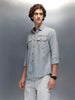Men's casual slim fit double pocket shirt | Grey
