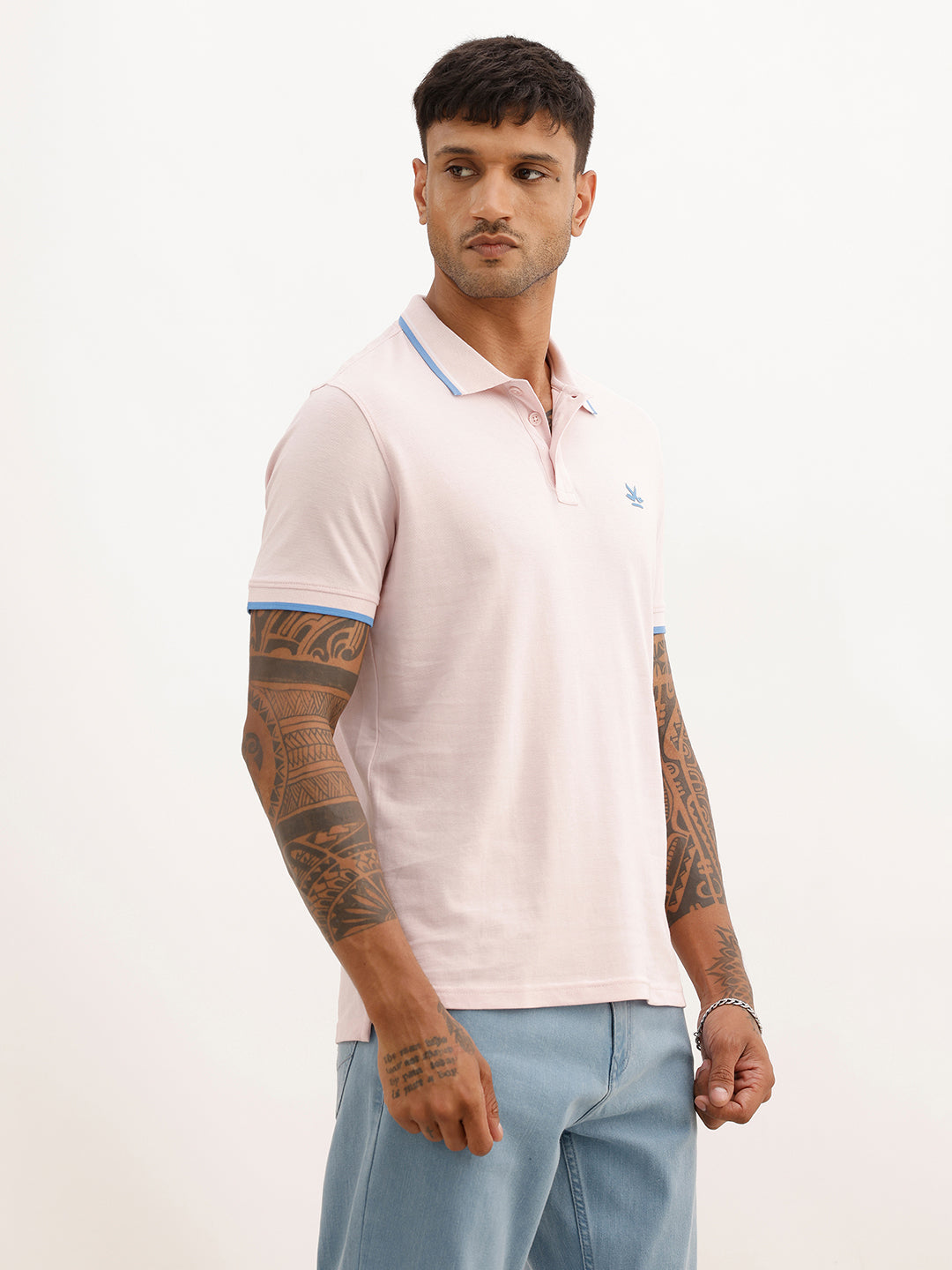 Classic Tipping Collar Polo T-Shirt | Pink | WWTS351F