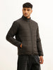 Solid Regular Fit Puffer Jacket | Black