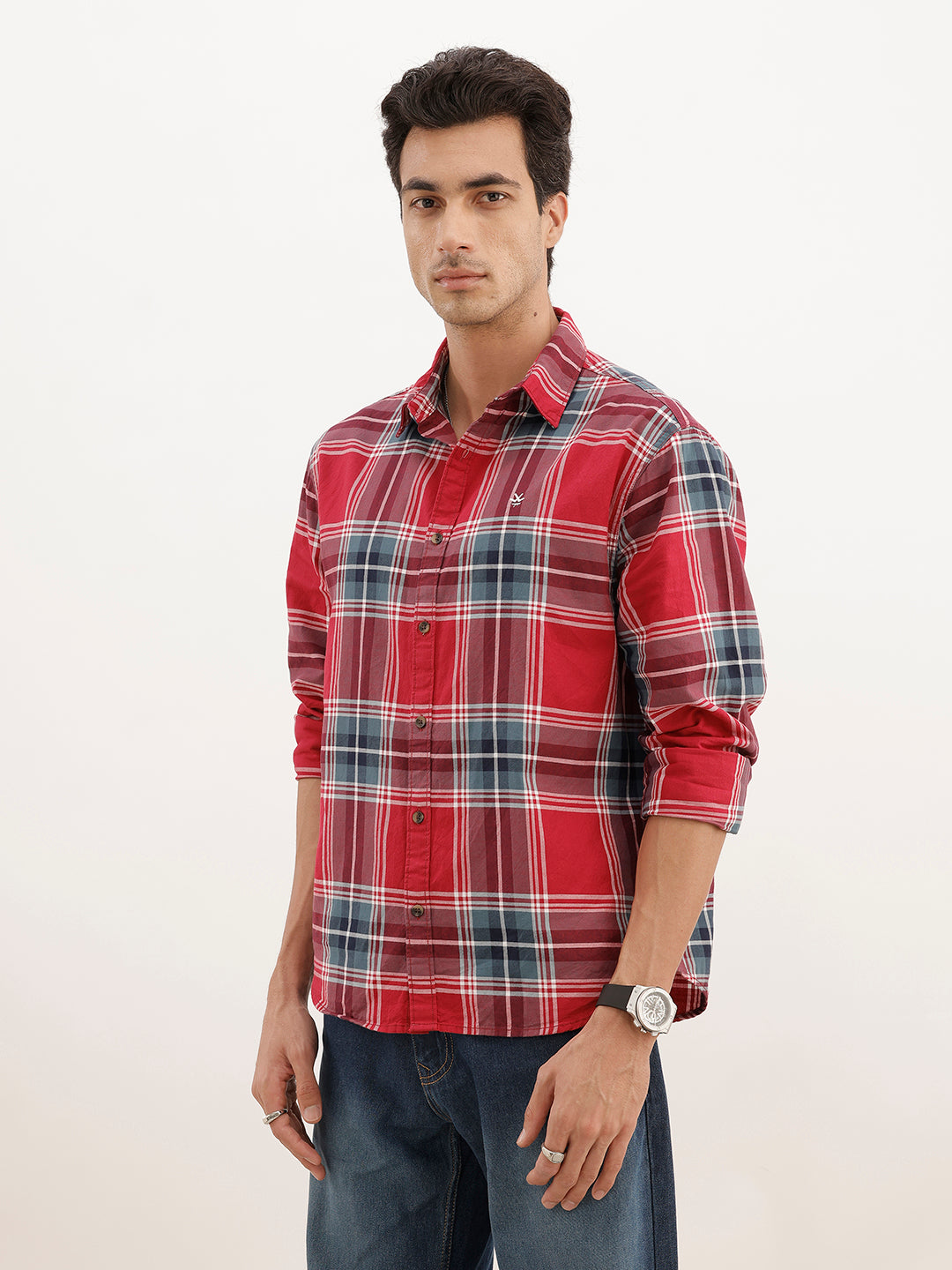 Comfort Fit Checkered Shirt | Red