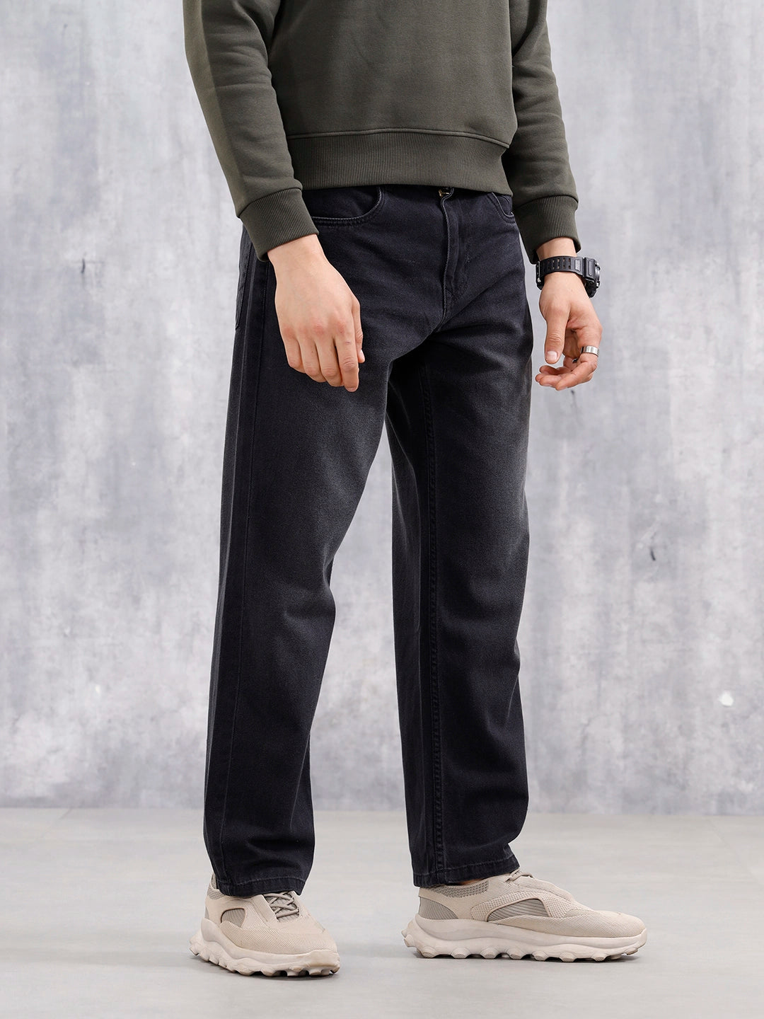 Men's Casual Anti Fit Jeans | Black