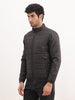 Solid Regular Fit Puffer Jacket | Black
