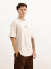 Oversized Back Printed T-Shirt | Beige | WTS02HSOS1356S