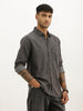Solid Slim Fit Full Sleeve Shirt | Grey