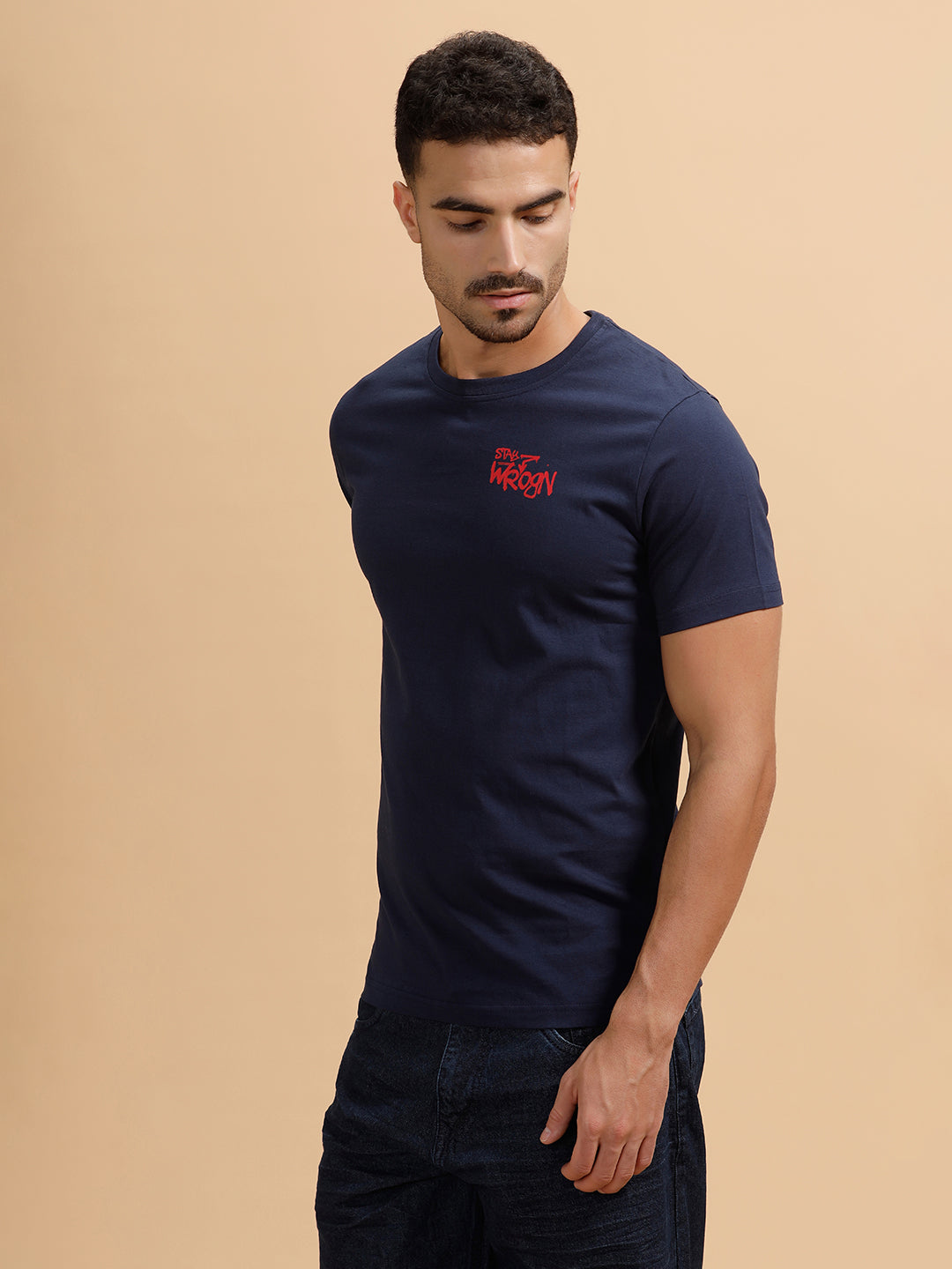 Solid Slim Fit T-Shirt  | Navy Blue