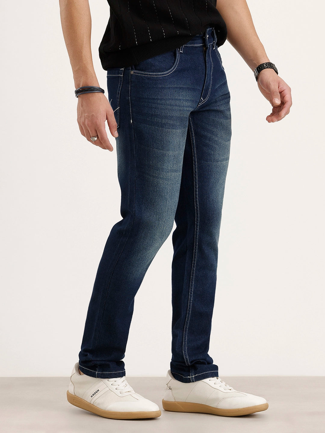 Faded Slim Fit Denim Jeans | Blue