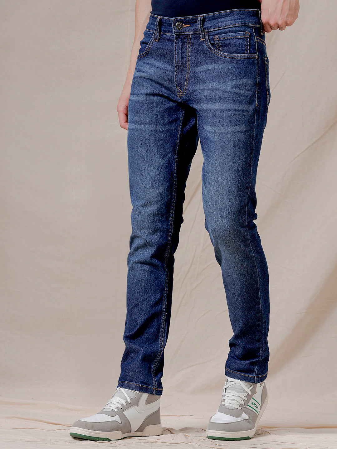 Casual Dark Stone Blue Jeans