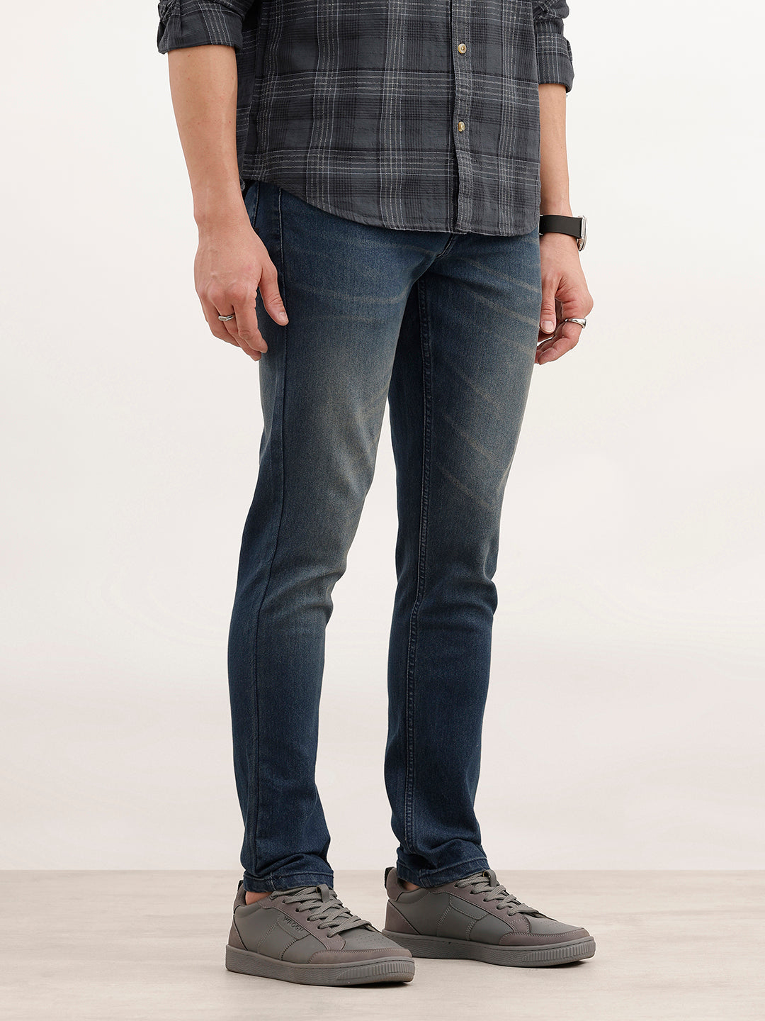 Classic Slim Fit Faded Denim Jeans | Blue