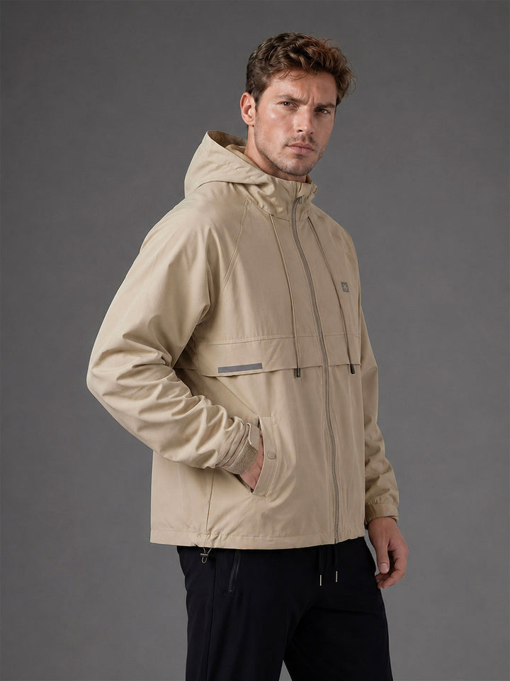Technical Hooded Jacket | Active | Beige