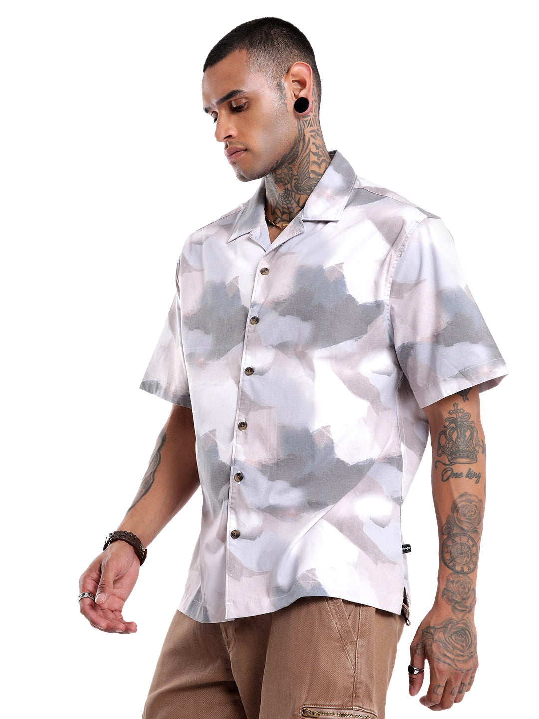 Cloudy Grey Comfort Fit AOP Shirt