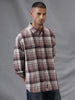 Double-Pocket Brown Tartan Shirt