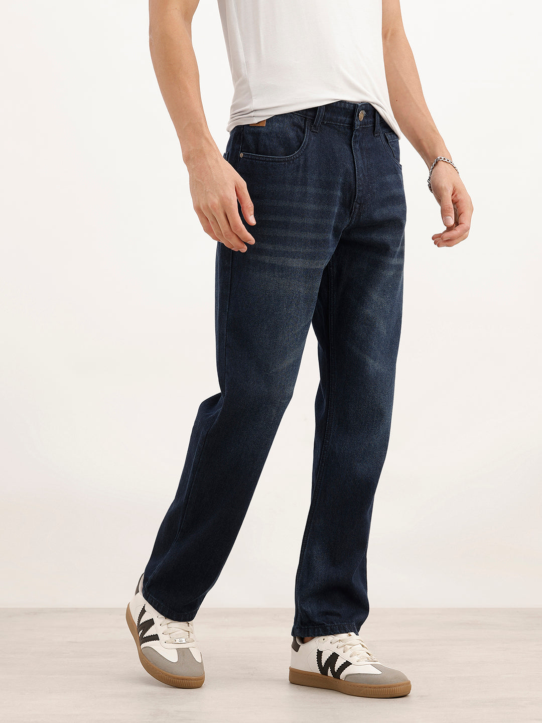 Faded Relaxed Fit Denim Jeans | Dark Blue