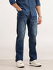 Straight Fit Faded Denim Jeans | Blue